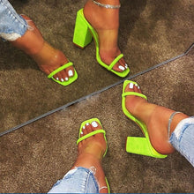 Load image into Gallery viewer, MCCKLE Women Transparent Sandals Ladies High Heel Slippers Candy Color Open Toes Thick Heel Fashion Female Slides Summer Shoes