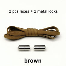 Load image into Gallery viewer, Elastic No Tie Shoelaces Semicircle Shoe Laces For Kids and Adult Sneakers Shoelace Quick Lazy Metal Lock Laces Shoe Strings