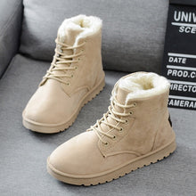 Load image into Gallery viewer, Free Shipping Women Boots Faux Suede Snow Boots Women Ankle Boots Warm Fur women booties Solid Winter Boots Leather Women Shoes