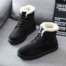 Load image into Gallery viewer, Free Shipping Women Boots Faux Suede Snow Boots Women Ankle Boots Warm Fur women booties Solid Winter Boots Leather Women Shoes