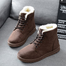 Load image into Gallery viewer, Free Shipping Women Boots Faux Suede Snow Boots Women Ankle Boots Warm Fur women booties Solid Winter Boots Leather Women Shoes