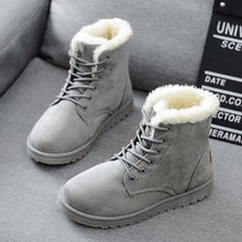 Load image into Gallery viewer, Free Shipping Women Boots Faux Suede Snow Boots Women Ankle Boots Warm Fur women booties Solid Winter Boots Leather Women Shoes